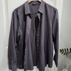 Uniqlo Rayon Long Sleeve Blouse Button Up